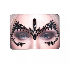 Bijoux pour le visage gouttes noires brillantes