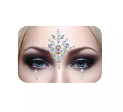 Bijoux pour le visage gouttes d'argent brillant