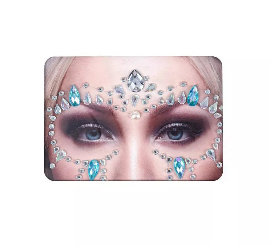 Translation missing: fr.Joyas Faciales gotas plateado y azul brillantes