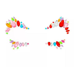 Bijoux pour le visage gouttes et pois multicolores