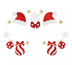 Bijoux de visage de Père Noël à paillettes