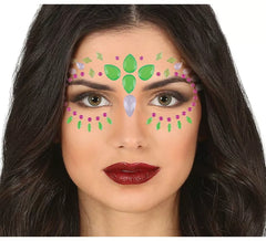 Bijoux pour le visage vert fluo