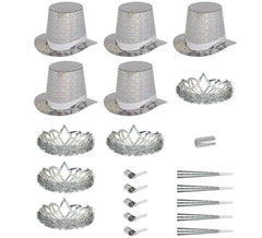 Kit 5 cadeaux de fête holographiques argentés à Las Vegas