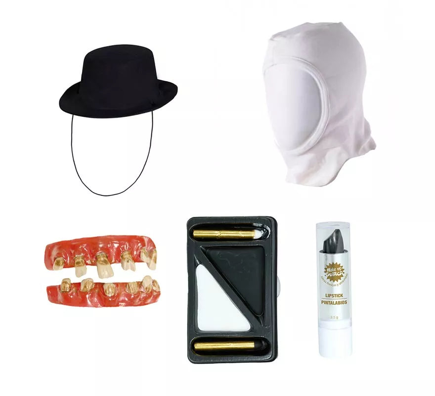Translation missing: fr.Kit Asesino Bufón: Sombrero, capucha, dientes, maquillaje y pintalabios