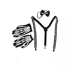 Kit Skull : Bretelles, Noeud Papillon et Gants