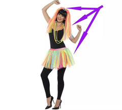 Kit Fille des Années 80 adulte: Diadème, Voile et Tutu