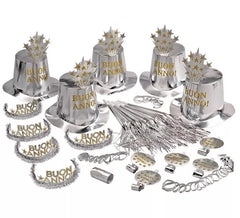 Kit Cotillon Buon Anno Argent pour 10 personnes