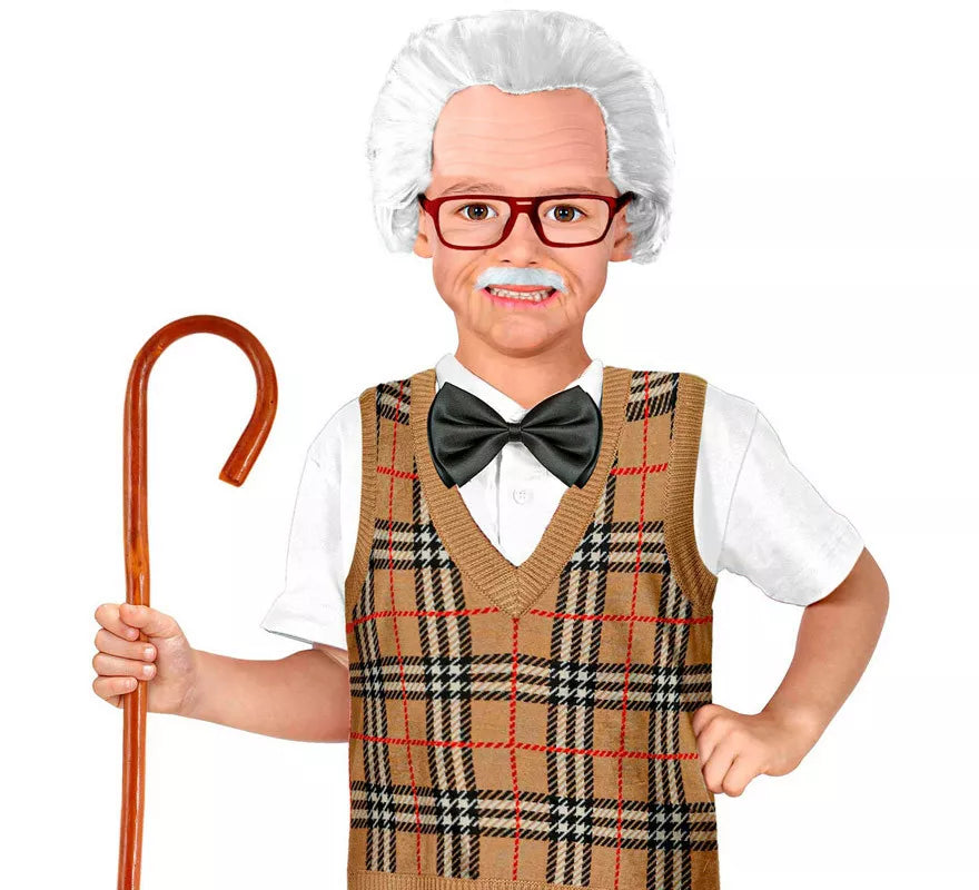 Translation missing: fr.Kit de Abuelo Infantil: Casquete con Pelo, Bigote y Gafas