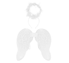 Kit d'ange blanc pour enfants : bandeau et ailes 45 x 42 cm