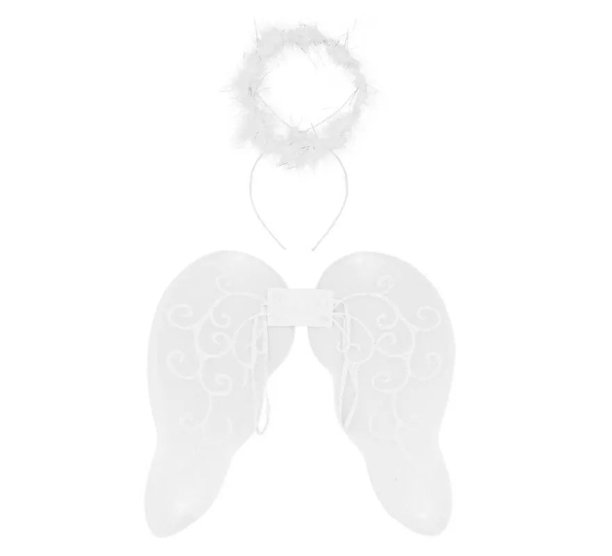 Translation missing: fr.Kit de Ángel Blanco Infantil: Diadema y Alas de 45x42 cm