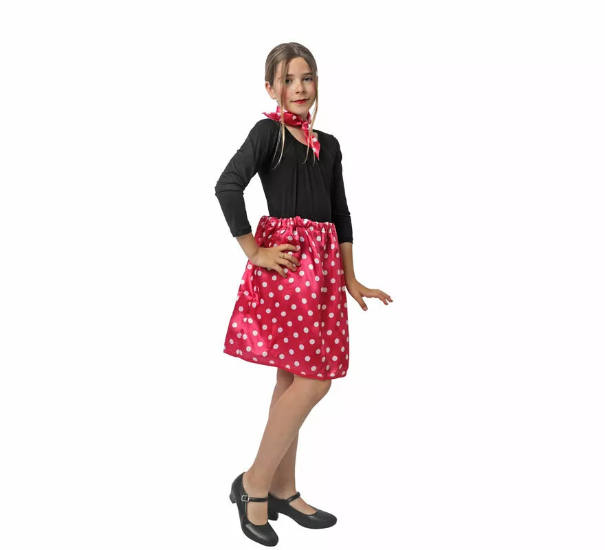 Translation missing: fr.Kit de Años 50 de rasete para niña: Pañuelo y Falda