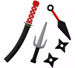 Kit d'armes ninja : dagues, kunais , épée et 2 étoiles en plastique