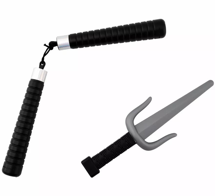 Translation missing: fr.Kit de Armas Ninja: Nunchaku y Daga de plástico