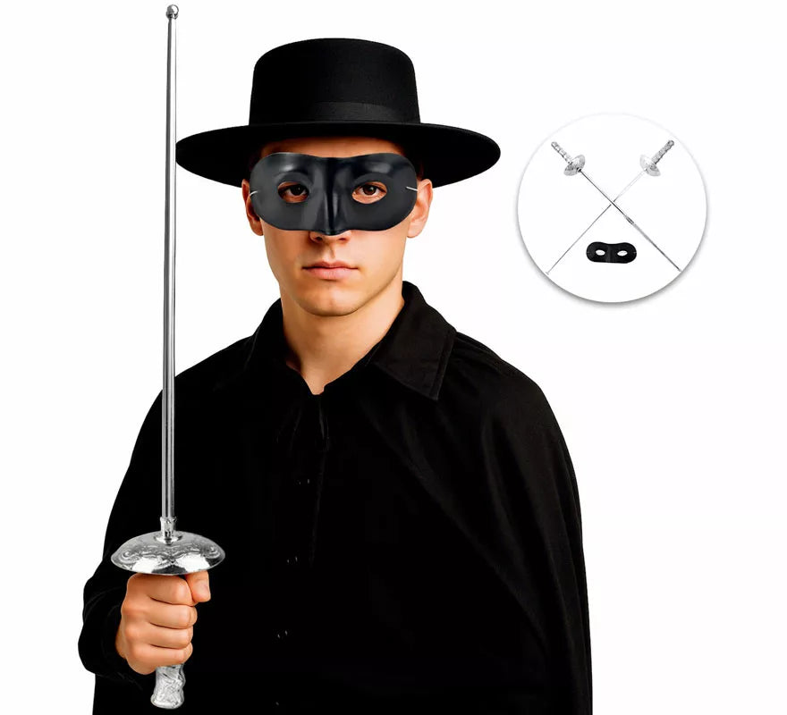 Translation missing: fr.Kit de Bandido: Antifaz y 2 Espada de 60x9 cm de plástico