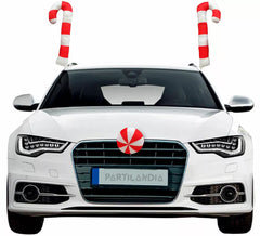 Kit de décoration de cannes de Noël et de boules pour voiture