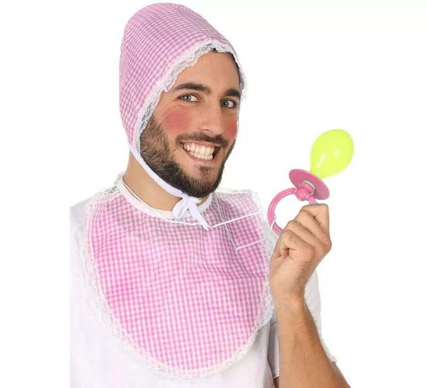 Translation missing: fr.Kit de Bebé para Rosa: Gorro, Babero y Chupete
