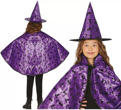 Kit Sorcière Lilas Enfant : Cape et Chapeau