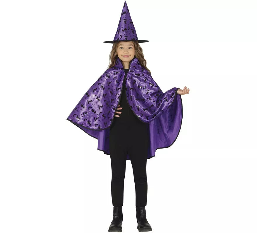 Translation missing: fr.Kit de Bruja lila Infantil: Capa y Sombrero