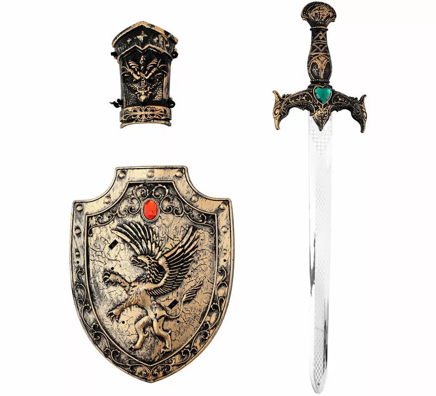 Translation missing: fr.Kit de Caballero: Brazalete, Escudo y Espada de 50x13 cm de plástico