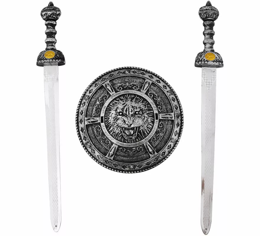 Translation missing: fr.Kit de Caballero: Escudo y 2 Espadas de 49x6 cm de plástico