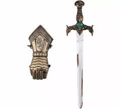 Kit de chevalier : gantelet et épée, 50 x 13 cm, en plastique