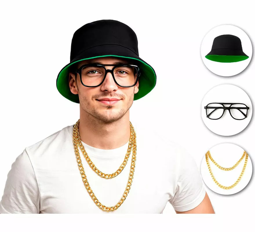 Translation missing: fr.Kit de Cantante Hip-hop: Gorro, Gafas y Collar
