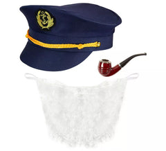 Kit Capitaine Sea Dog : Casquette, Barbe et Pipe