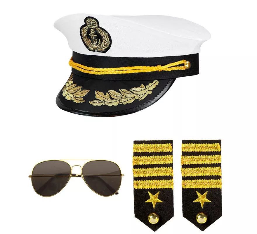 Translation missing: fr.Kit de Capitán Marino: Gorra, Gafas y Presillas de grado