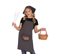 Kit Castañera pour enfants : tablier et écharpe gris
