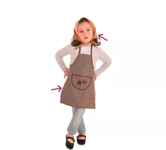Kit de marrons d'automne pour fille: tablier et mouchoir