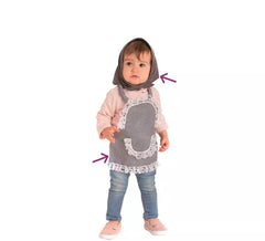 Kit bébé châtaigne: tablier et mouchoir