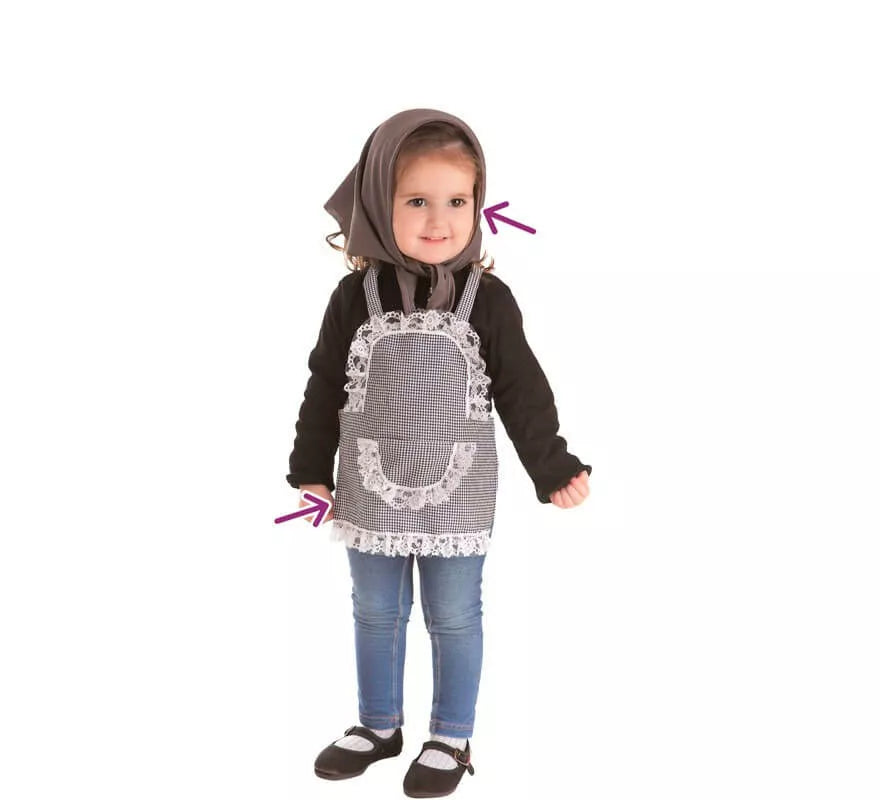 Translation missing: fr.Kit de Castañera Vichy para niña: Delantal y Pañuelo