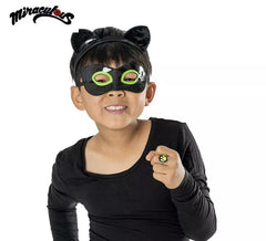 Kit enfant Chat Noir Miraculous : Masque, bandeau et bague