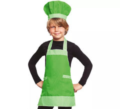 Kit de chef vert : chapeau et tablier