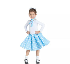 Kit de Mademoisselle Pin Up Bleu pour fille: Jupe et Mouchoir