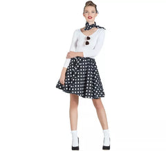 Kit de Mademoisselle de Pin Up Noir pour femme: Jupe et Mouchoir