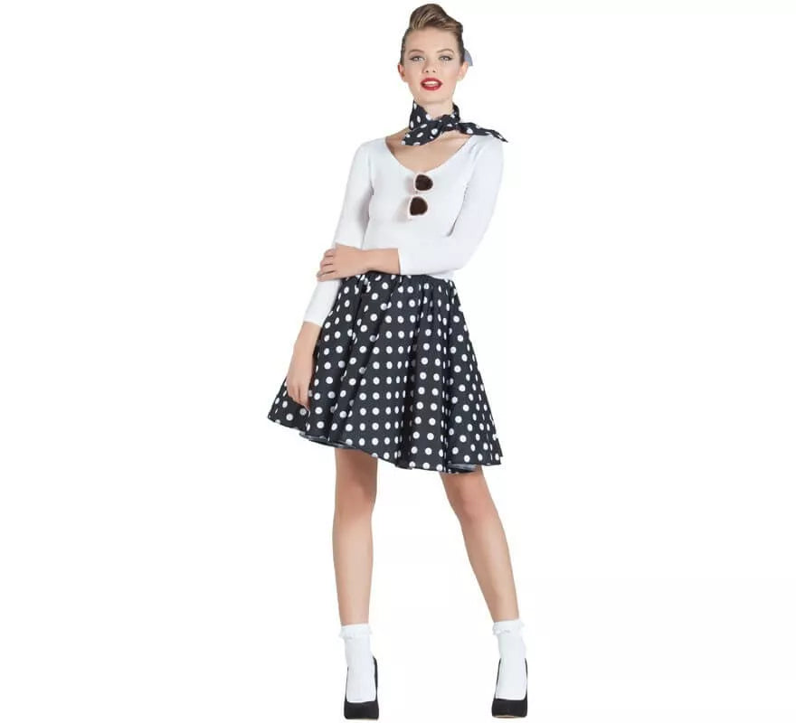 Translation missing: fr.Kit de Chica Pin Up Negro para mujer: Falda y Pañuelo