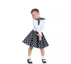 Kit de Mademoisselle Pin Up Noir pour fille: Jupe et Mouchoir
