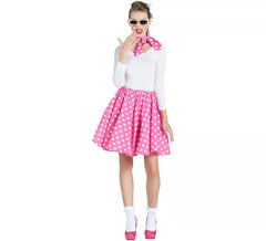Kit de Mademoisselle Pin Up Rose pour femme: Jupe et Mouchoir
