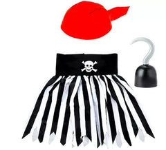 Kit fille pirate fille : écharpe, jupe et patère