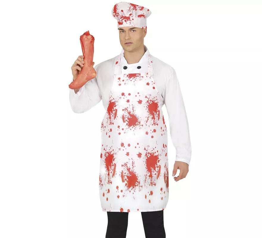 Translation missing: fr.Kit de Cocinero: Gorro y Delantal con Sangre 55x70 cm