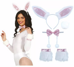 Kit lapin : oreilles, nœud papillon, bracelets et queue