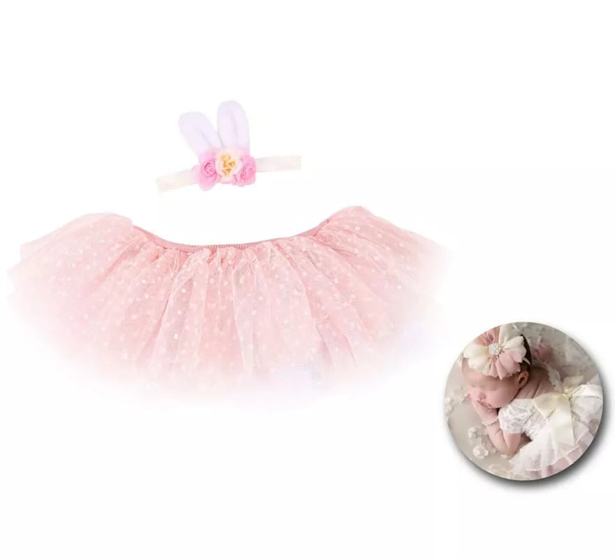 Translation missing: es.Kit de Conejito Newborn infantil: Tutú y cinta de orejas