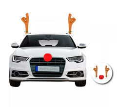 Kit Bois de Renne et Nez de Décoration pour Voiture Beige