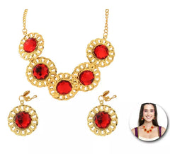 Kit Dame Médiévale Adulte : 2 Boucles d'Oreilles et Collier