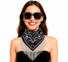 Kit pour enterrement de vie de jeune fille noir : foulard et lunettes