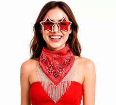 Kit rouge pour enterrement de vie de jeune fille : foulard et lunettes