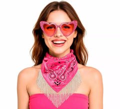 Kit rose pour enterrement de vie de jeune fille : foulard et lunettes
