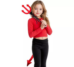 Kit du Diable : Trident avec queue à paillettes pour enfants