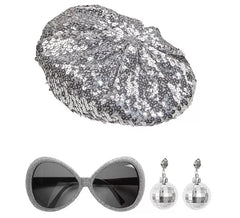 Disco Babe Kit : chapeau, lunettes et boucles d'oreilles